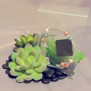 NEW Vantel Pearl Co. Tri-Color Wrist Candy Wrap Bracelet